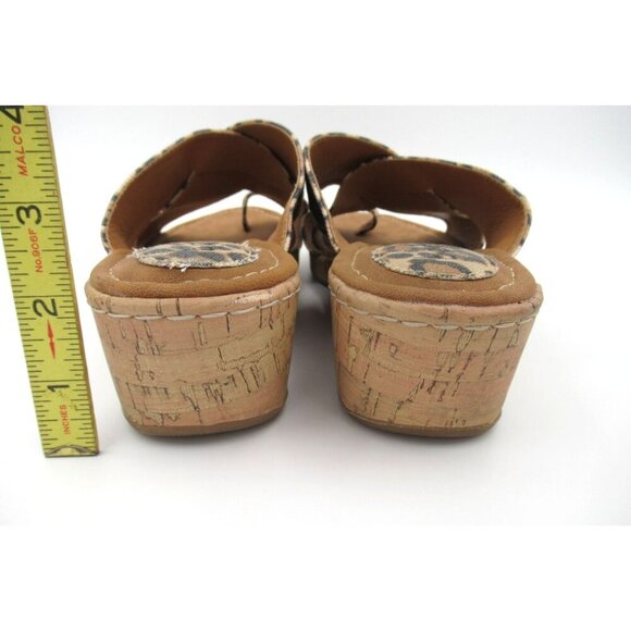BOC Platform Wedge Sandals Summer Comfort Animal Print on Canvas Woman's Size 11 - Picture 3 of 7